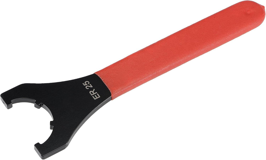 uxcell Collet Chuck Wrench Spanner for ER25UM Clamping Nut CNC Milling Lathe Chuck Holder Tool with Red Non-slip Handle