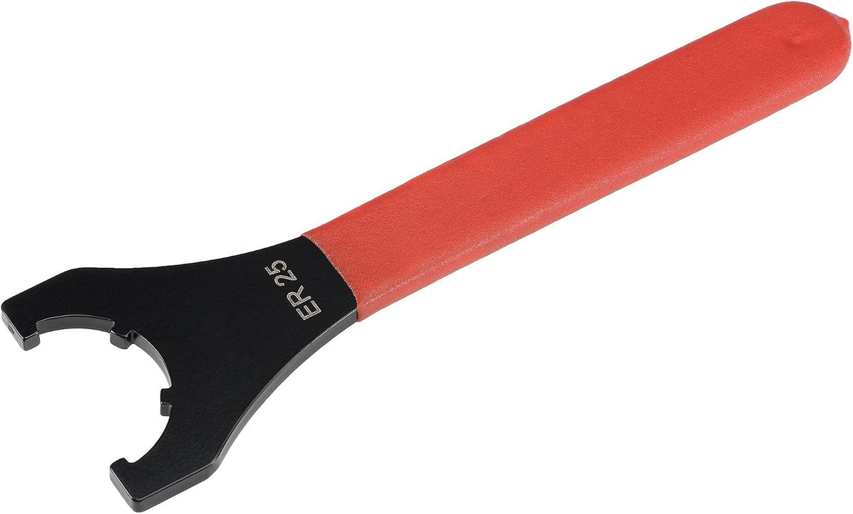 uxcell Collet Chuck Wrench Spanner for ER25UM Clamping Nut CNC Milling Lathe Chuck Holder Tool with Red Non-slip Handle
