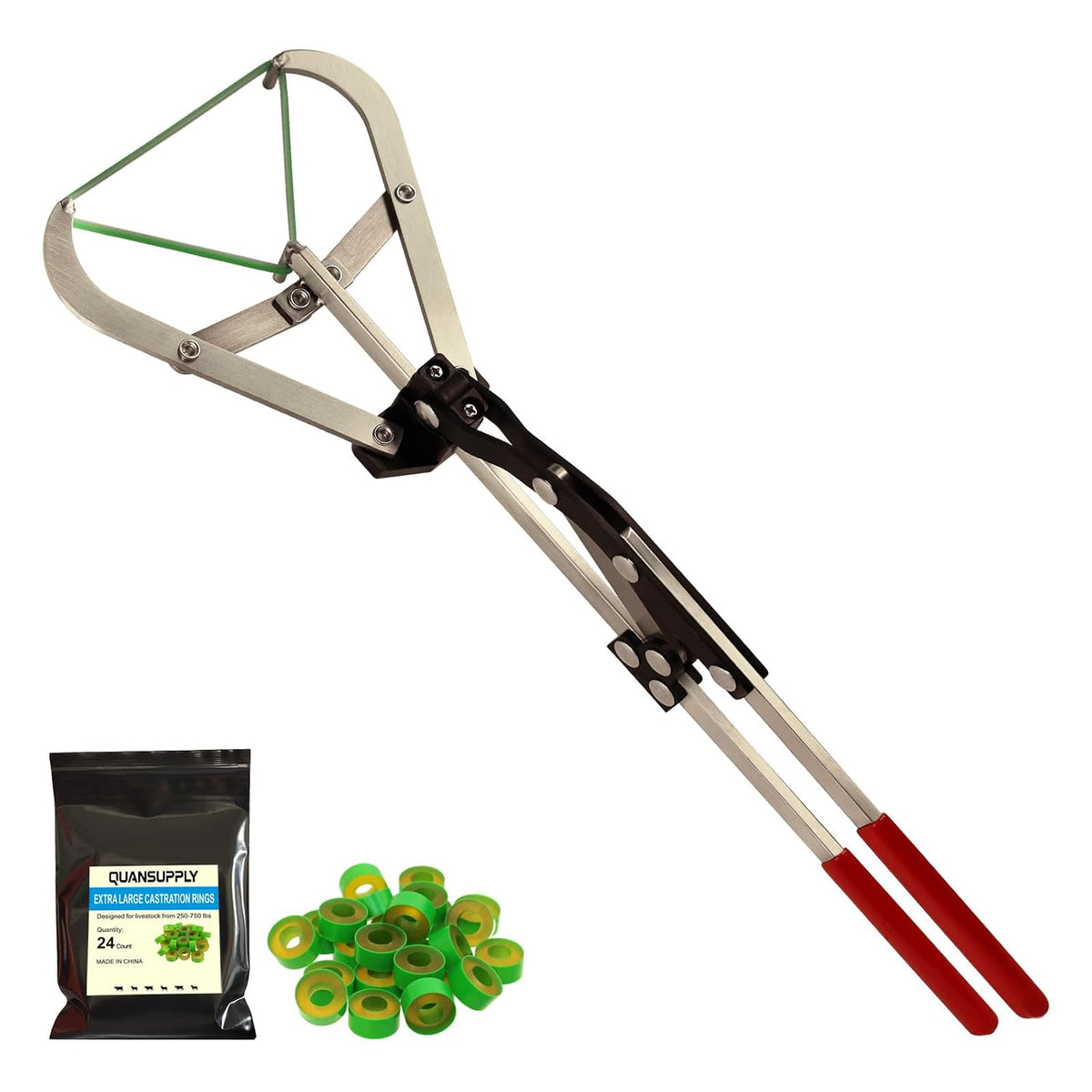 Extra Large Cattle Banding Tools with a Bander and 24pcs Large Bands