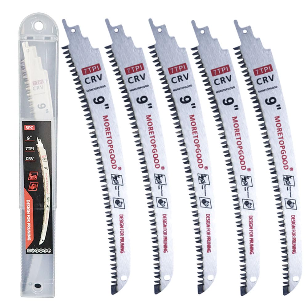 MORETOPGOOD 9 Inch Arc Edge Reciprocating Saw Blade for Wood Pruning, 5PCS
