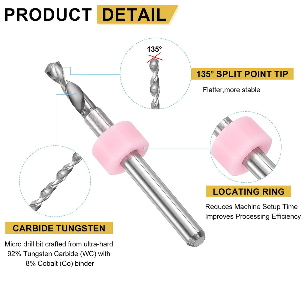 PATIKIL 20 Pack 2.7mm Micro Drill Bits Carbide Tungsten Steel