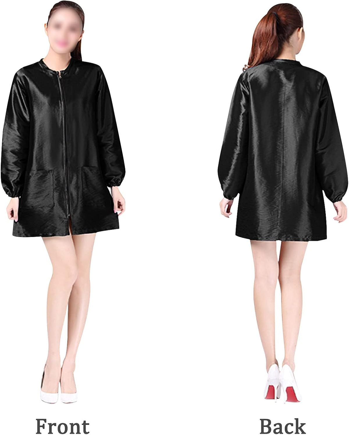 Polyester Professional Salon Smock Hair Stylist Jacket | Water-resistant Haircut Cape, Pet Grooming Workwear, Barber