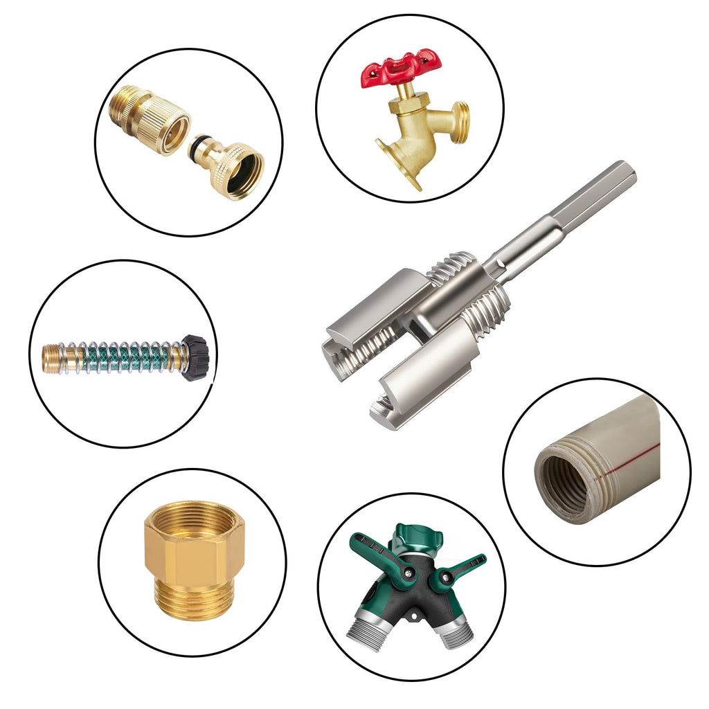 Hose Bib Thread Cleaner 3/4" Garden Hose Thread Chaser Die