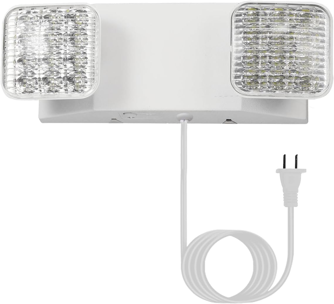 GZRUIYANG LED Emergency Lights with Battery Backup, Commercial Emergency Light Fixtures for Business Home Power Failure Emergency Exit Sign Lighting with 1.0 Meter Plug, Adjustable Square Head