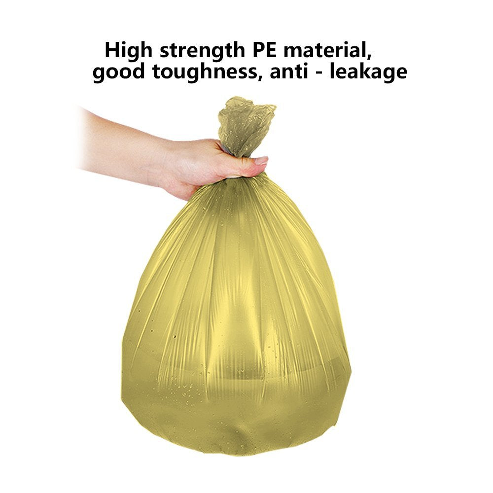 5 Rolls Small Trash Garbage Bags,4 Gallon 100 Counts (Golden)