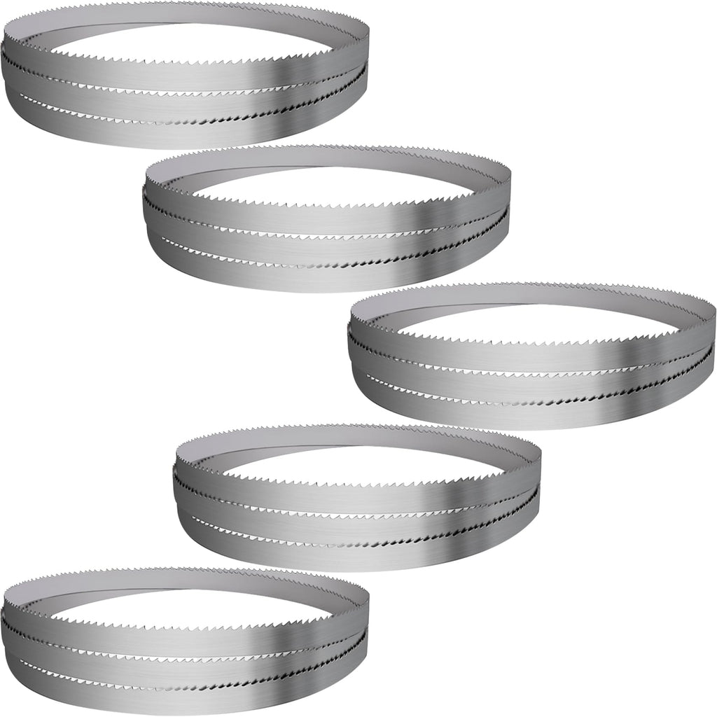 144" Sawmill Bandsaw Blades 5-Pack Compatible with Wood-Mizer, Bandsaw Blades Compatible with Woodland, Harbor Freight, Frontier, Timbery,TMG Industrial Mills, 10°All-Purpose Sawing