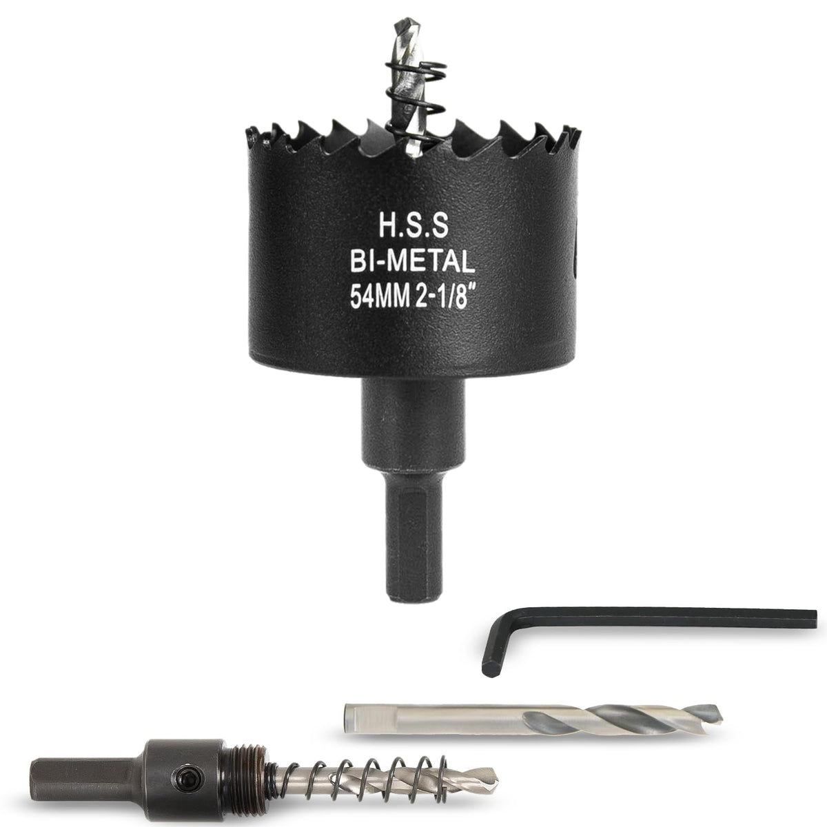 VIKITON 2-1/8 inch Hole Saw for Wood, Metal, Plastic & Drywall, with Arbor