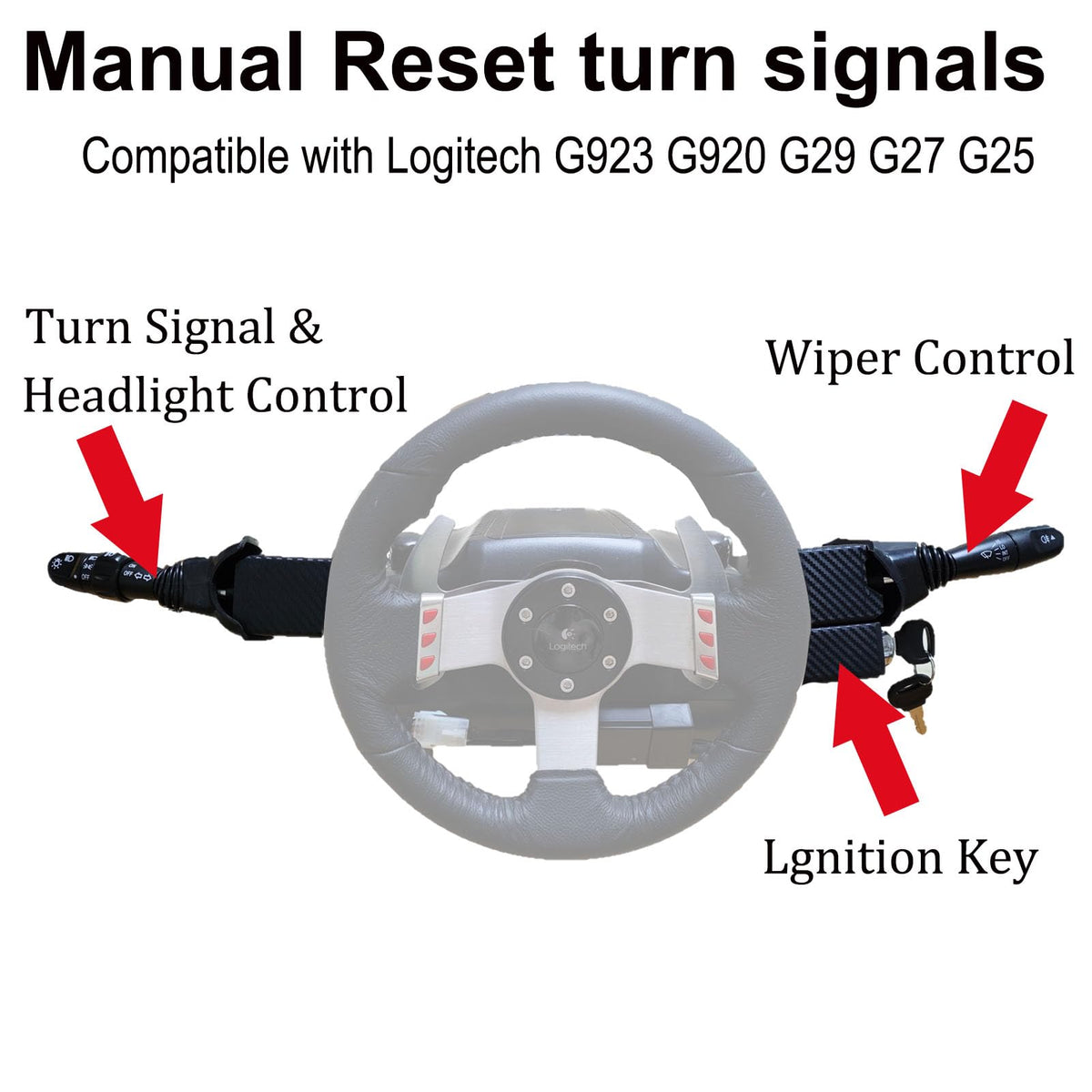 Turn Signal Headlight Dimmer Switch for Logitech G923 G920 G29 G27 G25 G PRO RS 50 System Direct Drive Servo Wheel Base;Multi-Function Stalks Wiper Lever Combination Racing Simulator Console Racing