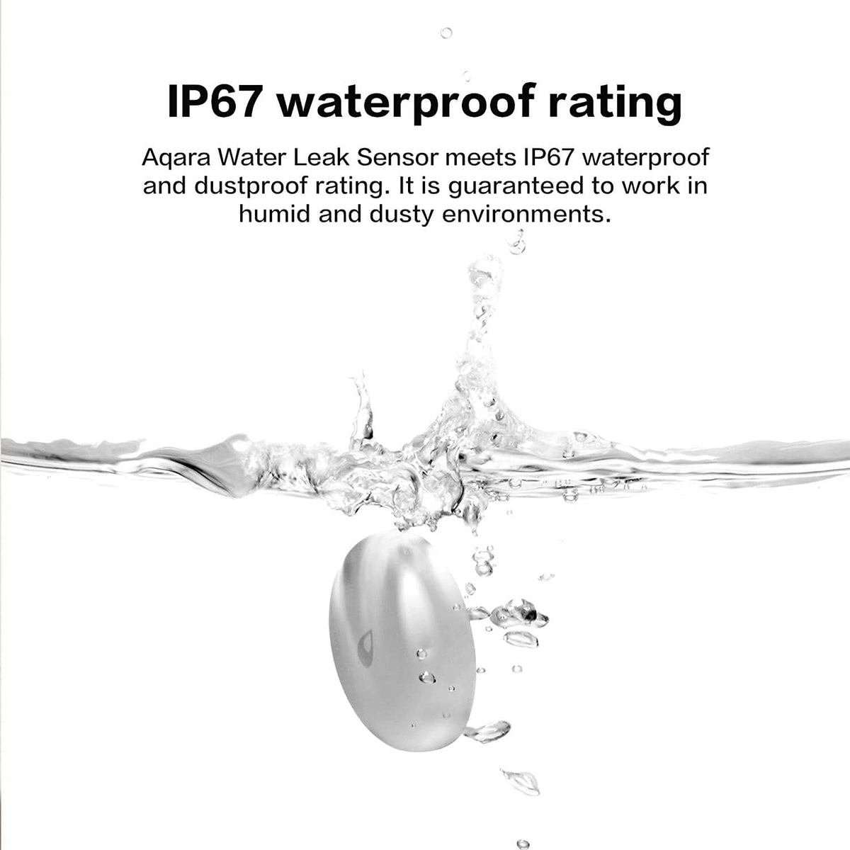 Water Leak Sensor 1 Pack, Zigbee Water Leak Detector for Alarm System | Requires AQARA HUB, App Notifications, Smart