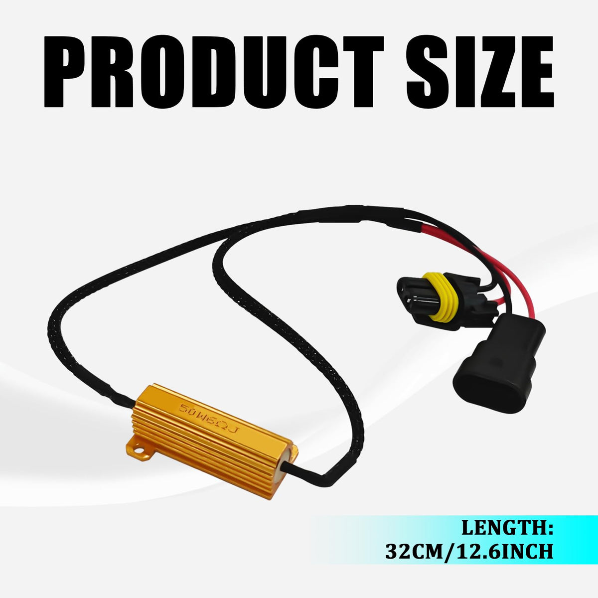 JYIS 2PCS LED Headlight Resistor Car LED Light Bulb Decoder, Headlight Bulb Anti Flicker Error Decoder, 9005/9006 50W LED Load Resistor Kit, Universal for Most Cars Headlight Fog Light Bulbs