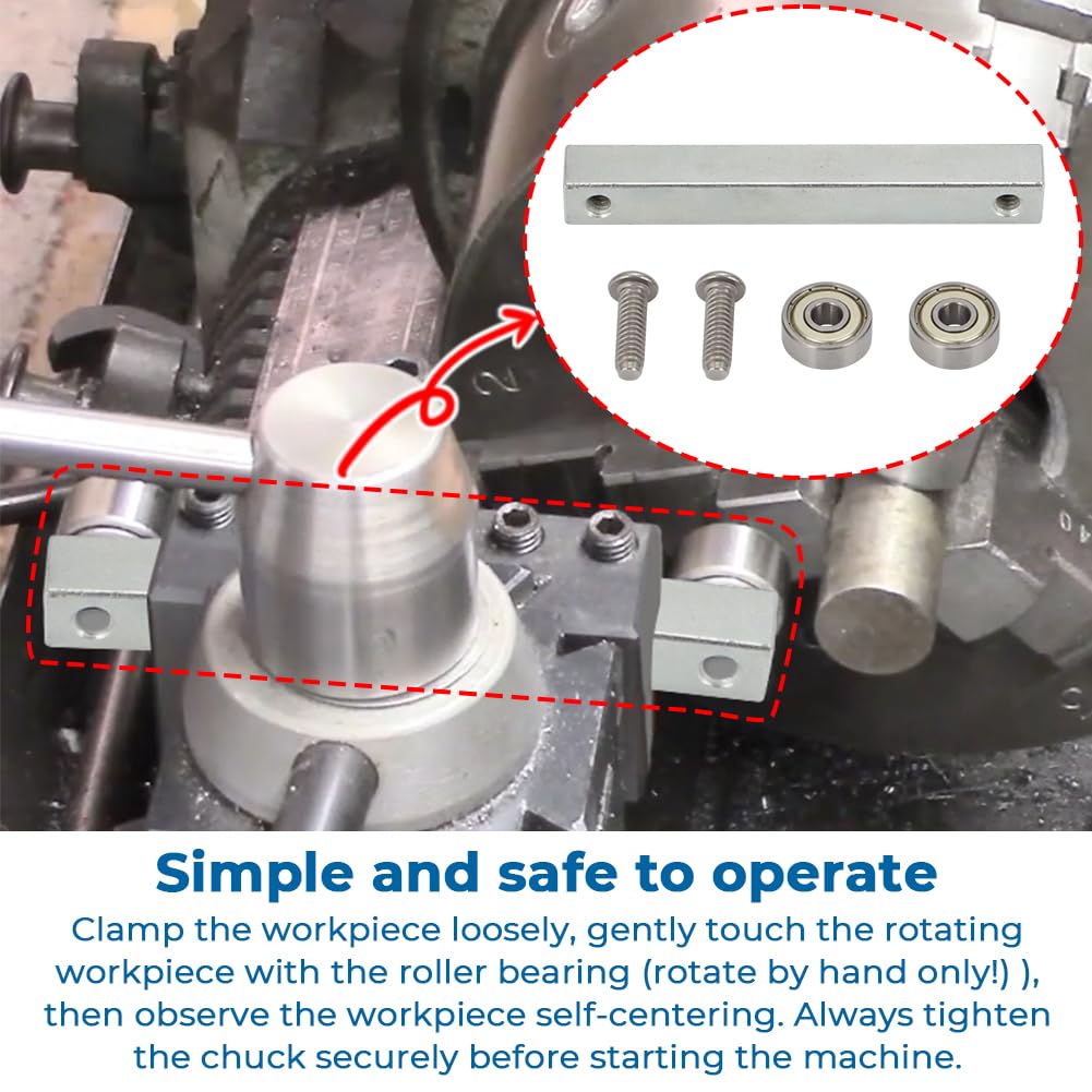 Lathe Centering Tool with Bump Roller for 1/2" Tool Post