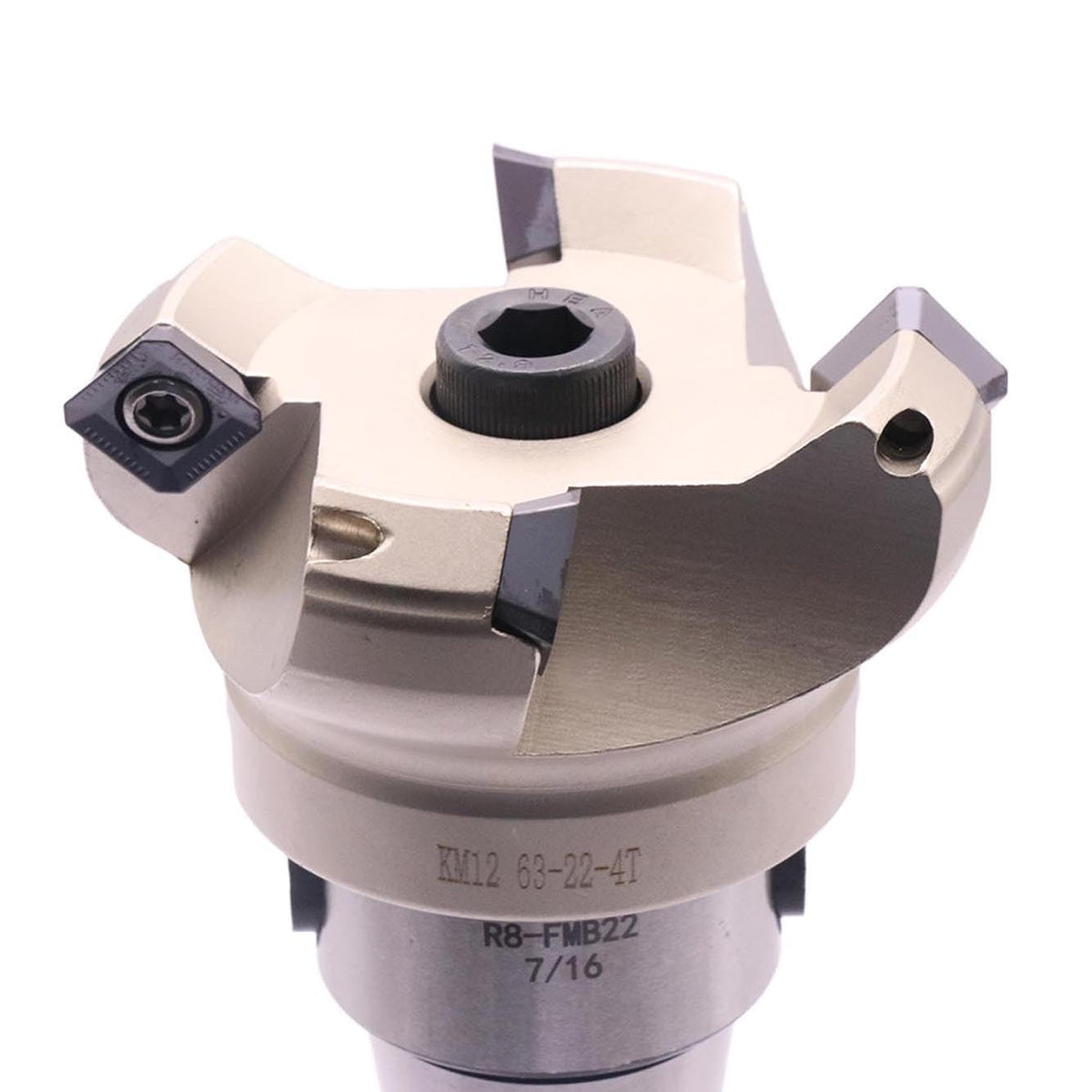 2.48"/63mm Cutting Dia 4-Flute KM12 63-22-4T Face Mill Shell Cutter Set