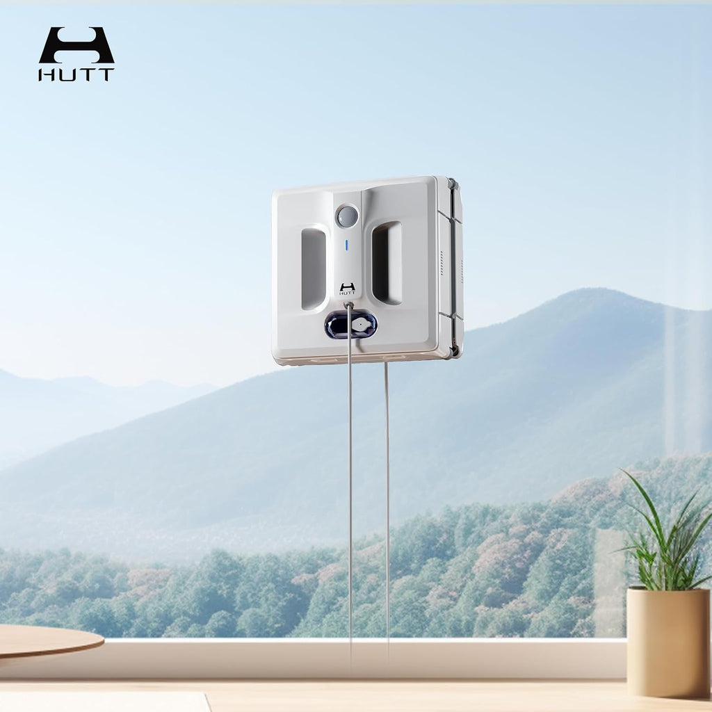 A1 Auto Window Cleaning Robot, Upgraded 4 Water Spray & 6000PA High Suction Power Window Cleaner with Laser Sensor