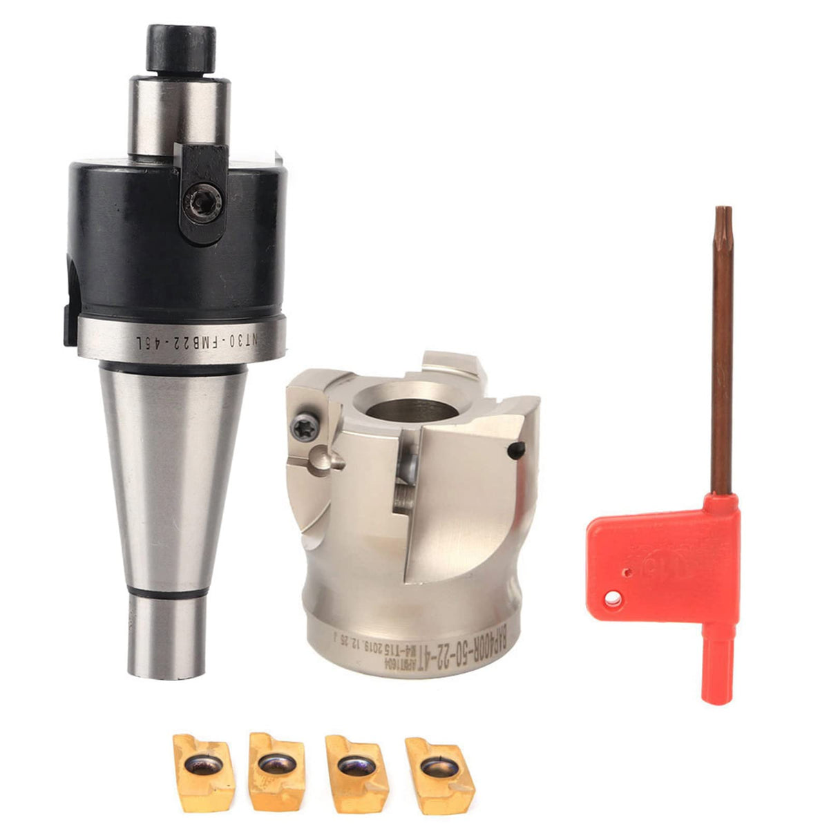 Face Mill Cutter Set NT30 FMB22 Holder 50mm 4-Flute