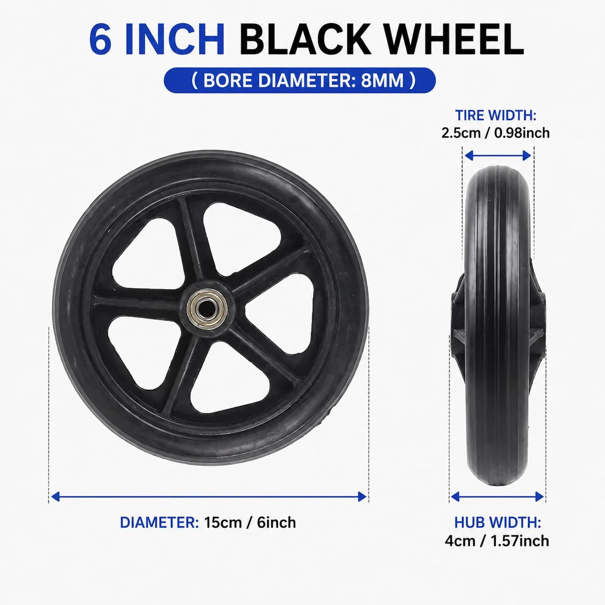 Wheelchair Front Caster Wheels For Karman Ergo Lite 2015–2026,Solid Bearing Wheels