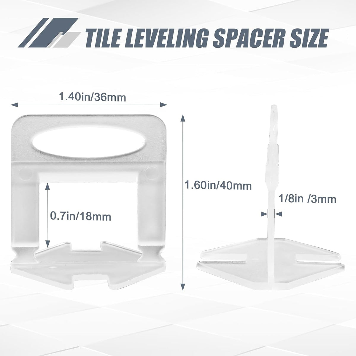 4500pcs Tile Leveling Clips 1/8 Inch Tiles Spacers with Hammer | Tile Leveling System Clips Tiles Leveler Spacers 3mm