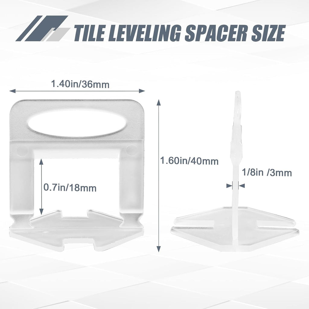 400pcs Tile Leveling System Clips 1/8 Inch Tile Spacers