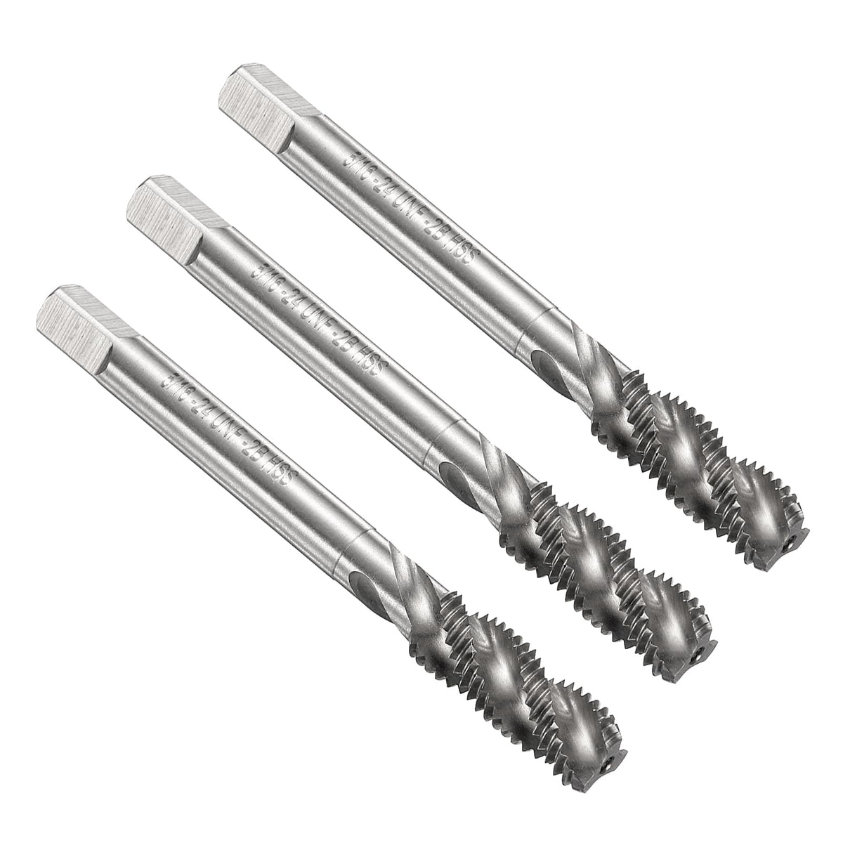 uxcell 3pcs Spiral Flute Thread Taps 5/16-24 UNF 2B Machine Threading Tap Bit, Uncoated Screw Tapping Repair Tool, M2 High-Speed Steel (HSS)