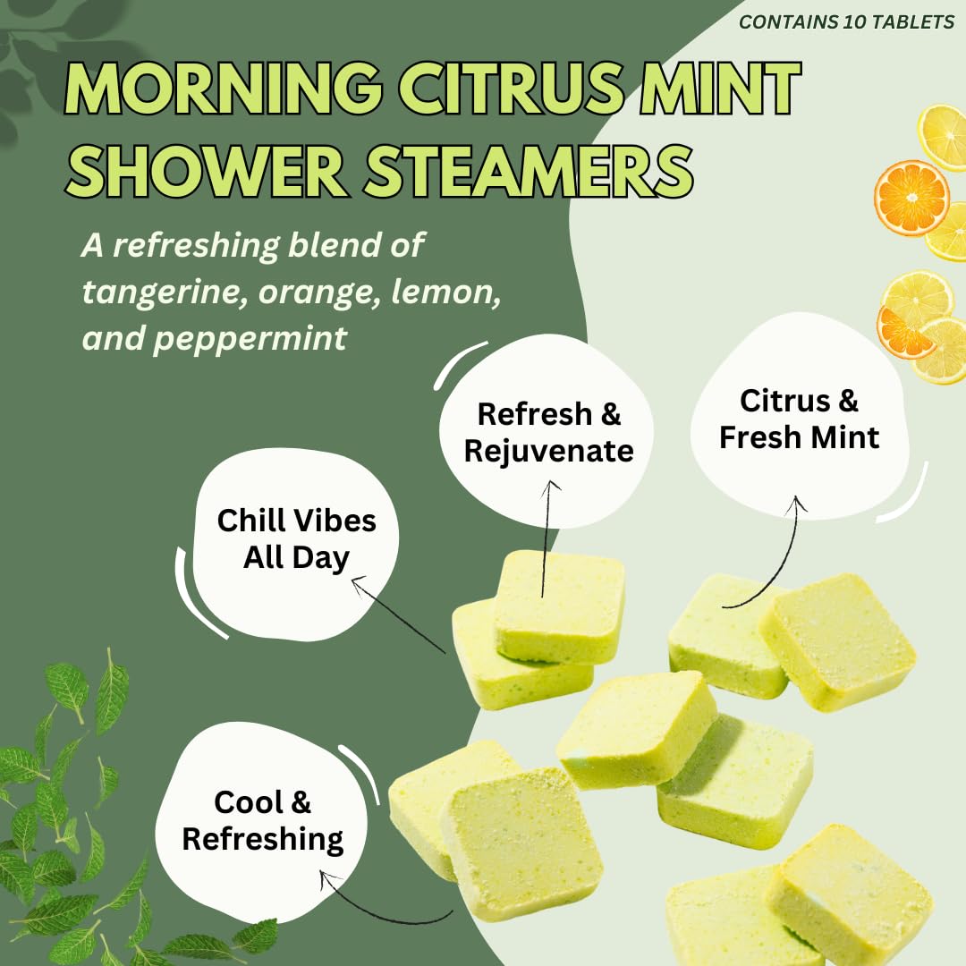 Morning Citrus Mint Shower Steamers Aromatherapy - 10 Pack