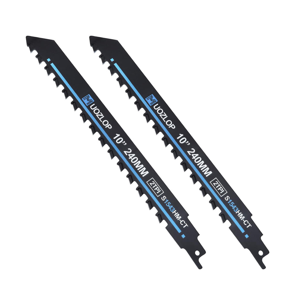 MUOZLOP 2TPI 10inch 2Pack Masonry Reciprocating Saw Blades