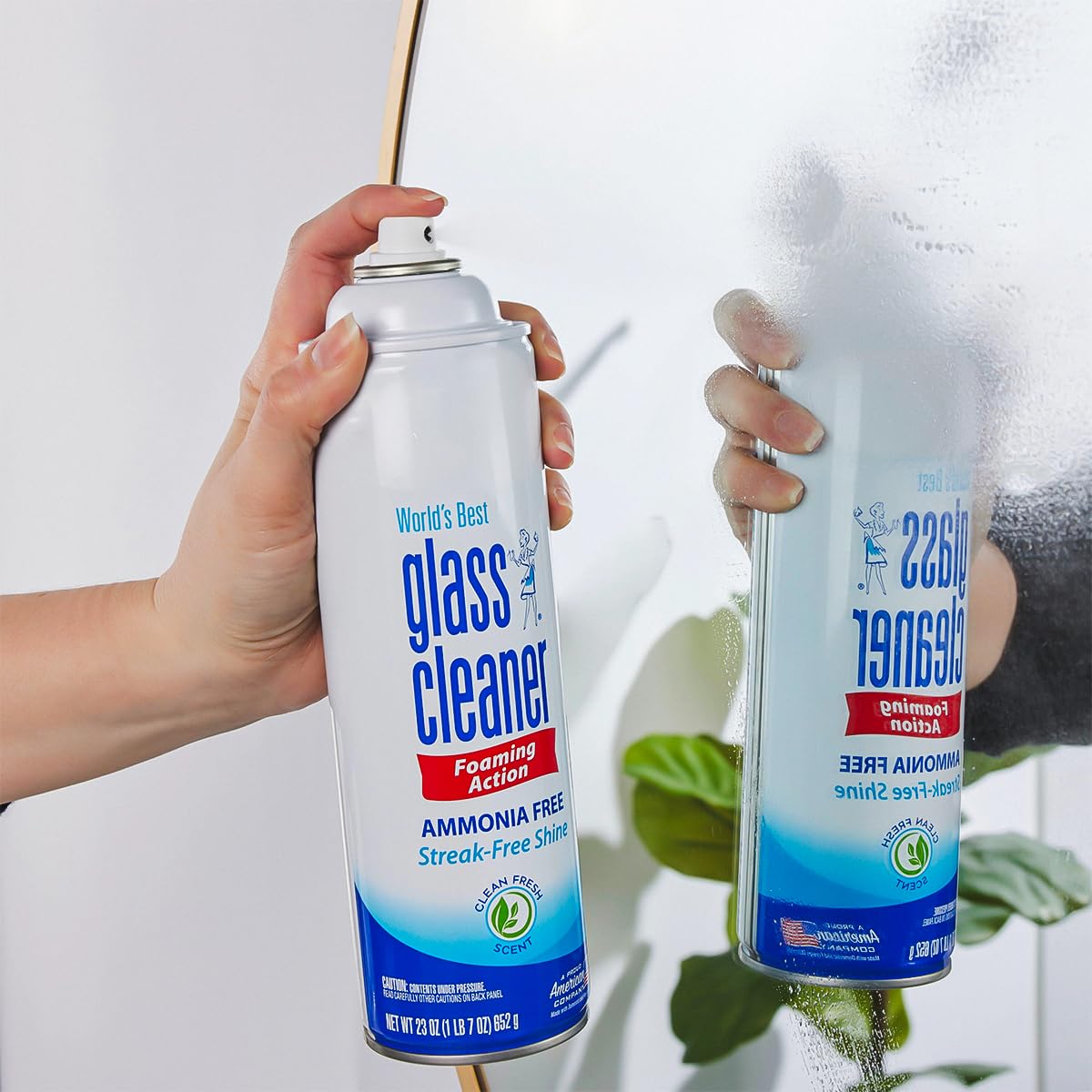 Foaming Glass Cleaner Spray, 4-Pack, 19 oz Each