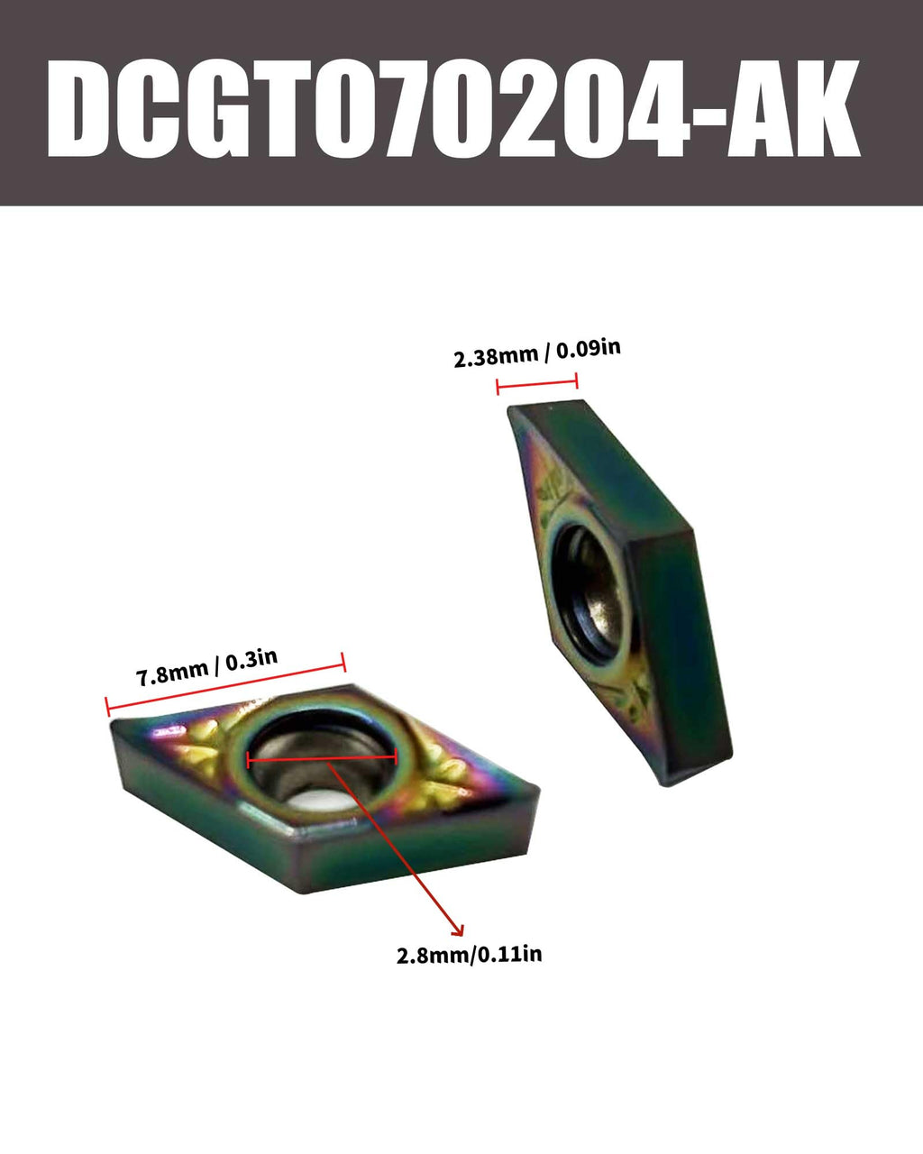 DCGT070204-AK DCGT21.51 Turning Inserts 10pcs DLC Coated Carbide Inserts