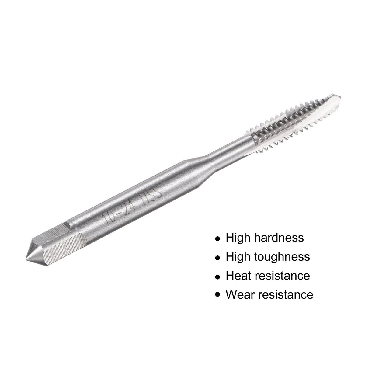 uxcell Spiral Point Threading Tap 10-24 UNC HSS (High Speed Steel) Machine