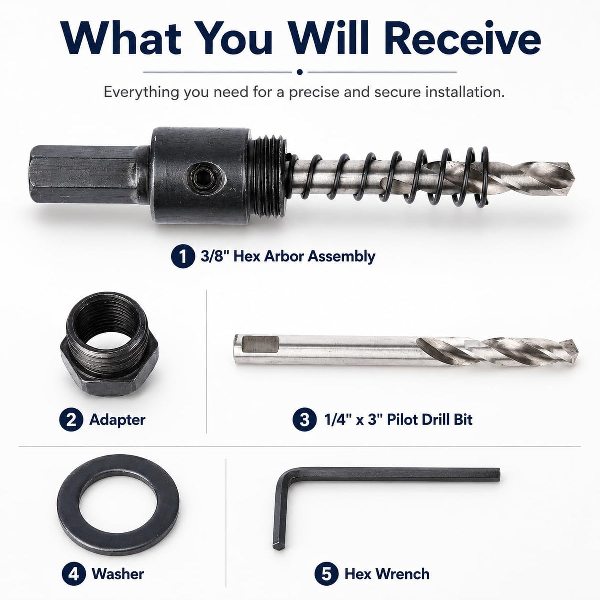 JIECHENG Hole Saw Arbor, 3/8 Inch Hex Shank Mandrel