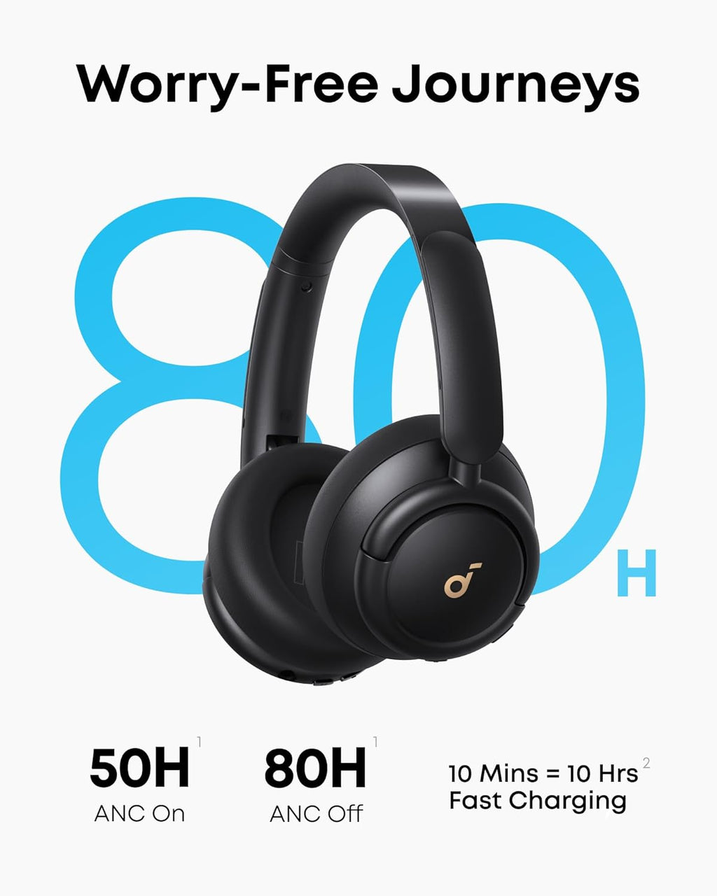 by Anker Q30 Hybrid Active Noise Cancelling Headphones, Black | Over-Ear, Bluetooth, Multiple Modes, Hi-Res, Custom