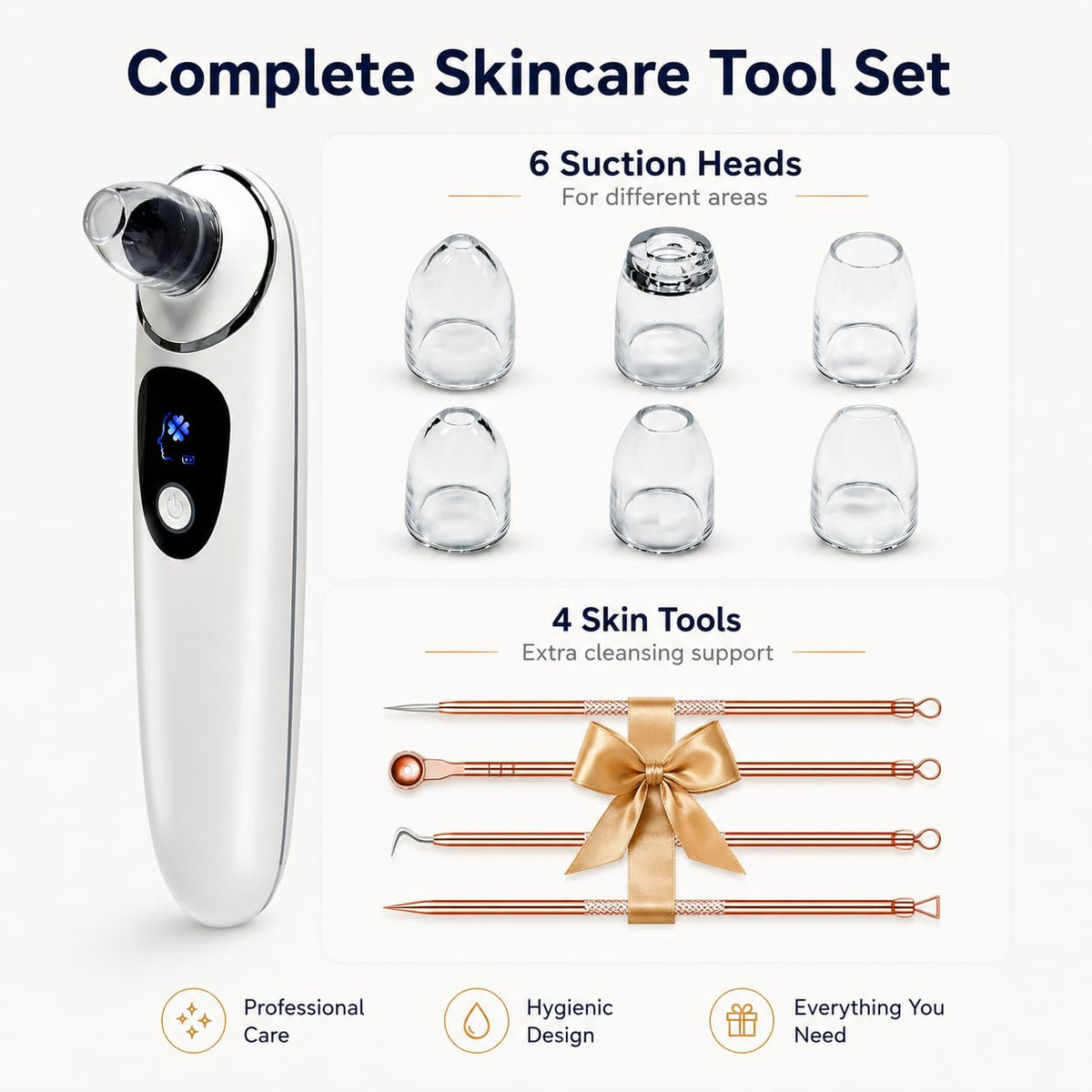 2026 Blackhead Remover with Camera, Pore Vacuum Cleaner with USB-White