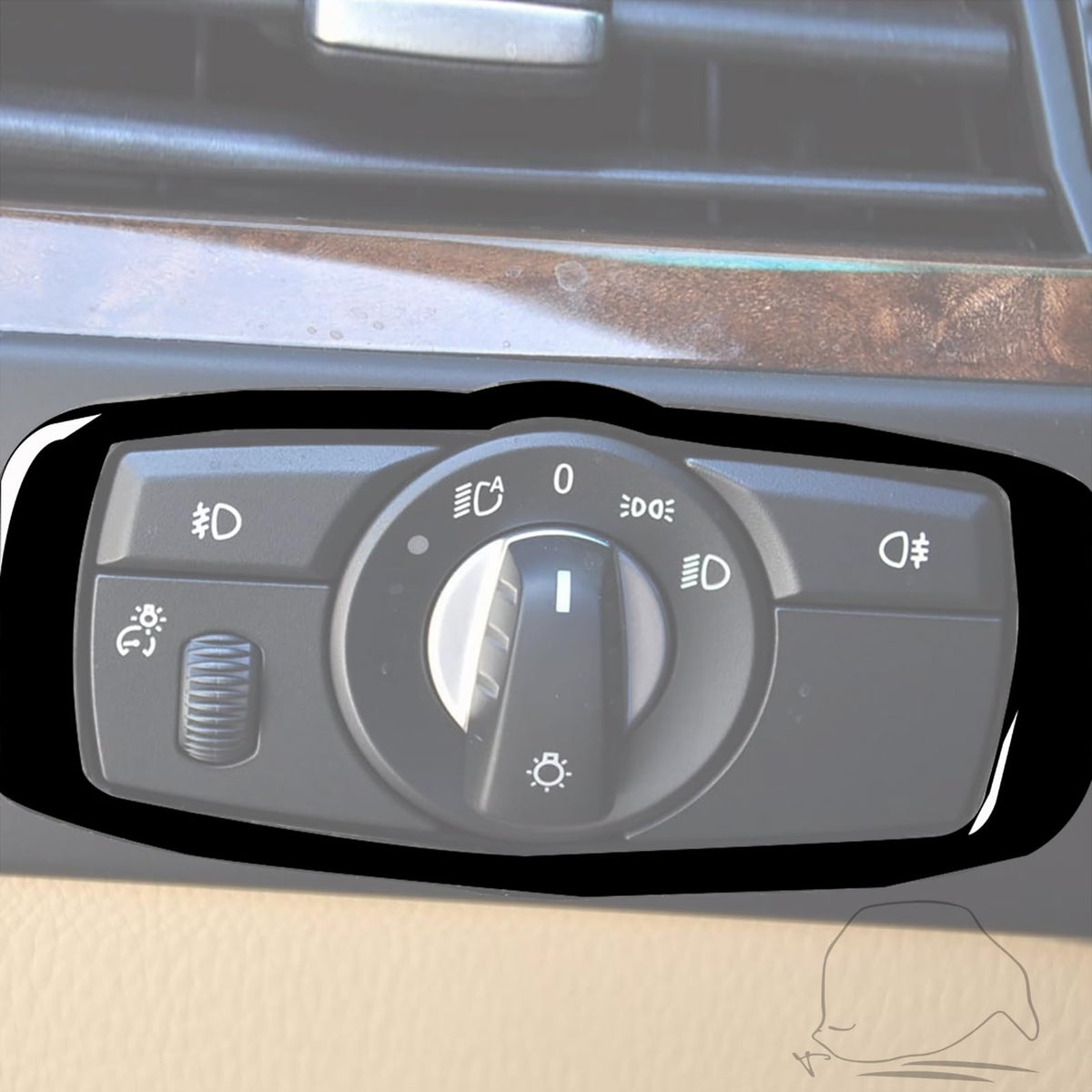 HJGHR for BMW X5 E70 X6 E71 Accessories Headlight Switch Bezel Trim