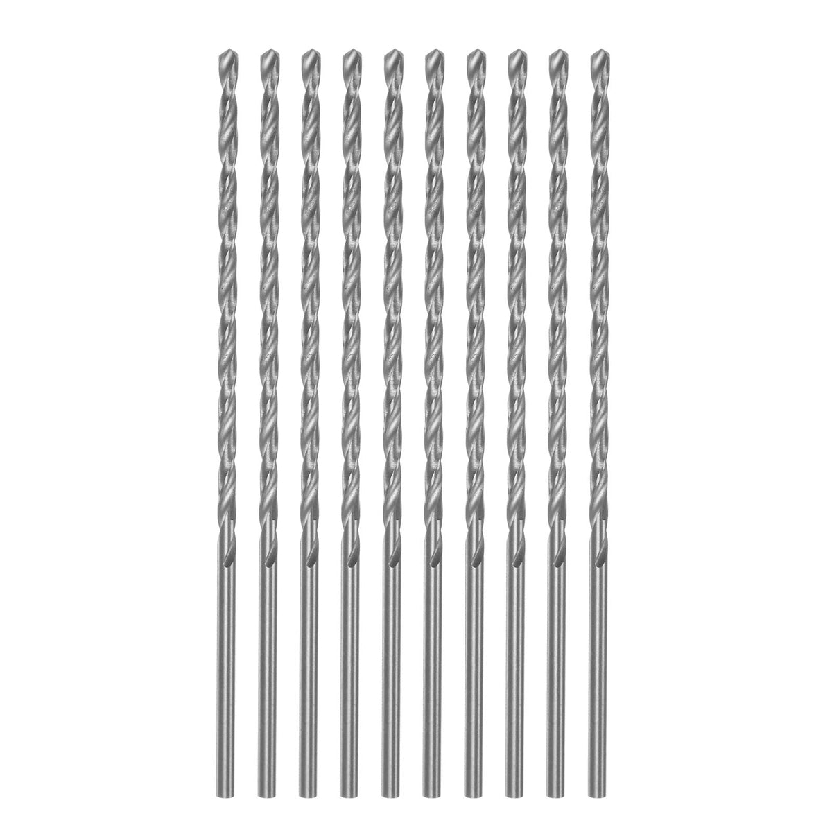 HARFINGTON 10pcs Extra Long Drill Bits, 3mm HSS Drill Bit with High Speed Steel Straight Shank 120mm Length for Metal Woodwork Plastic Aluminum Alloy