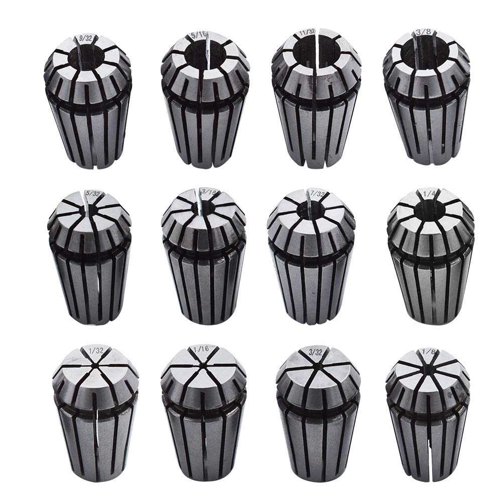 findmall ER-16 Collet Set 12Pcs 1/32-3/8 Inch