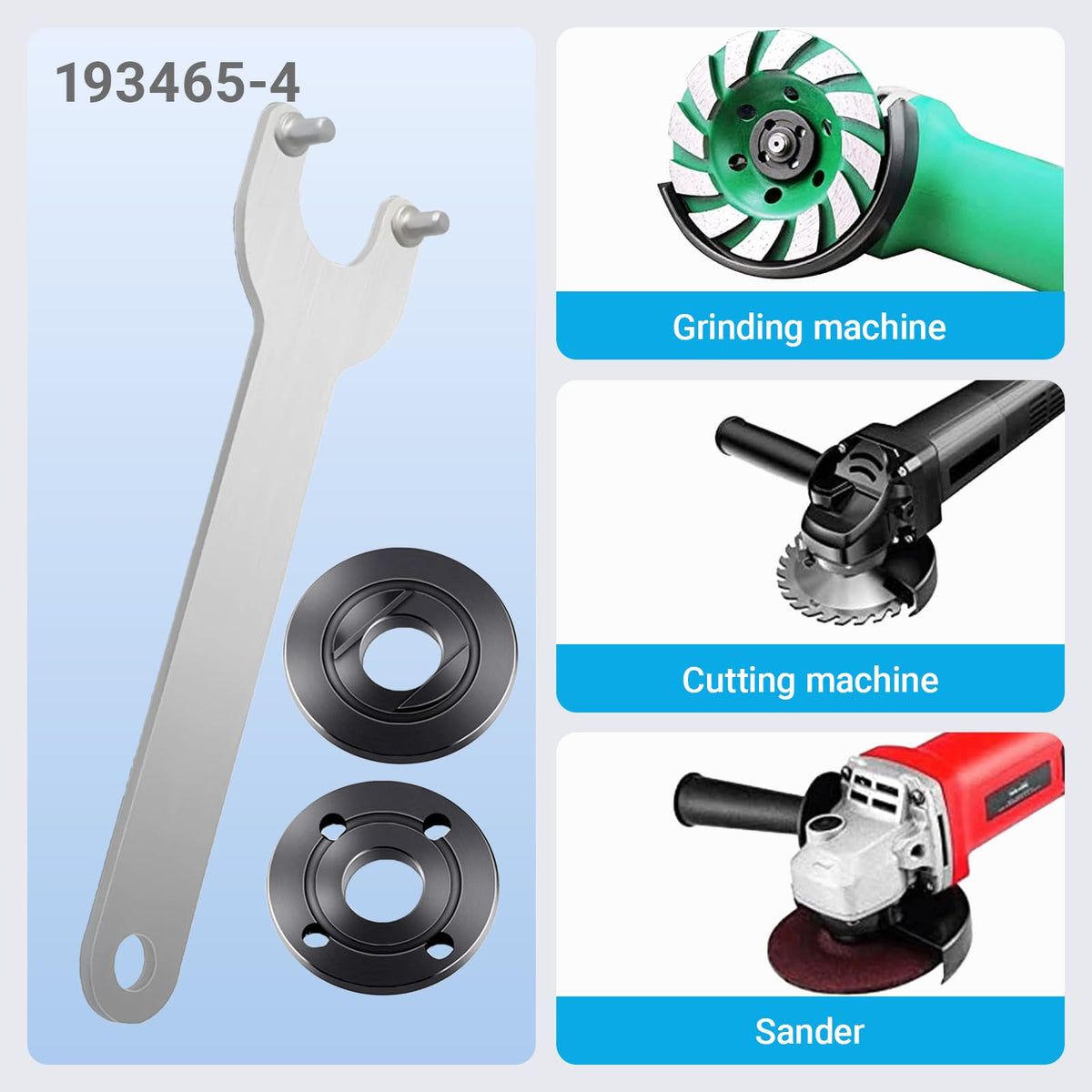 3-Pack Angle Grinder Flange Nut & Wrench Set – for 4.5”, 5”, 7” 5/8”-11 Thread, Compatible with Dewalt, Milwaukee, Makita, Bosch, Black & Decker, R-yobi – Replaces 193465-4, 224399-1, 224568-4