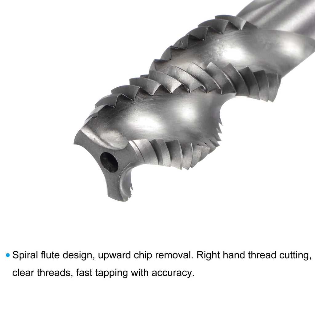 uxcell Spiral Flute Taps, 9/16-12 UNC 2B High Speed Steel (HSS) Uncoated Machine Thread Milling Threading Screw Tap 3 Flutes Tapping Tool
