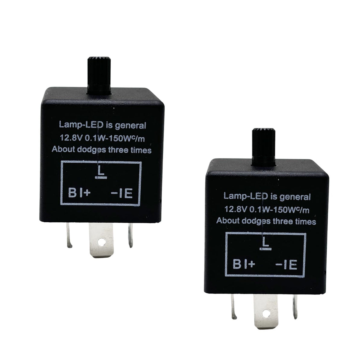 CF-13 LED Flasher Relay (Set of 2)- 3-Pin Adjustable Turn Signal Relay Duo for Enhanced LED Light Control