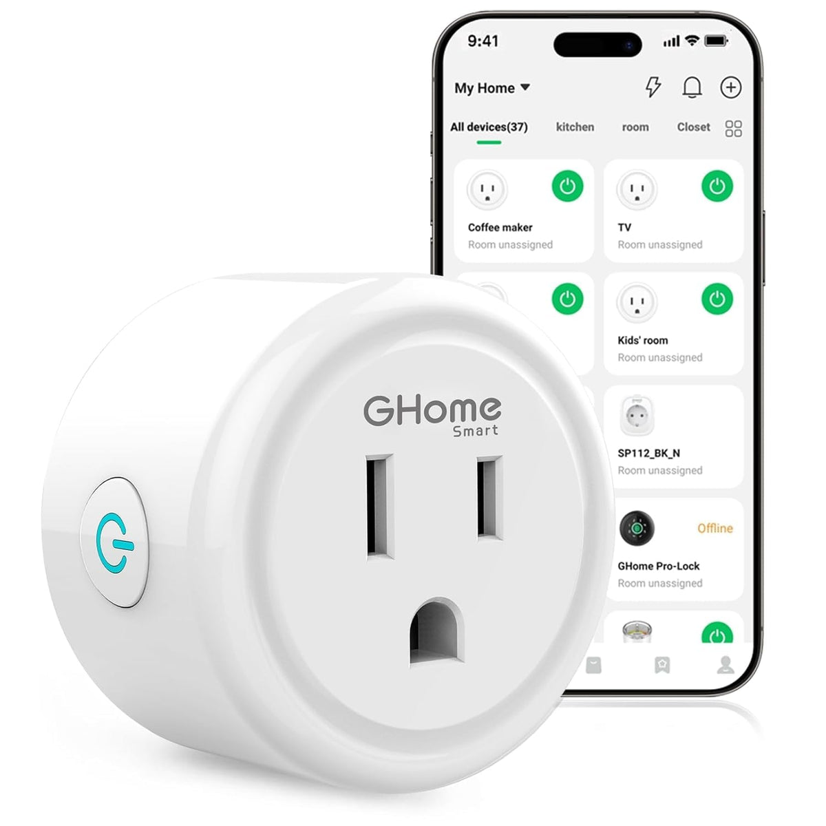 Plug, WiFi Smart Plugs Work with Alexa and Google Home, Smart Outlet Timer with APP Remote Control, 2.4GHz Wi-Fi