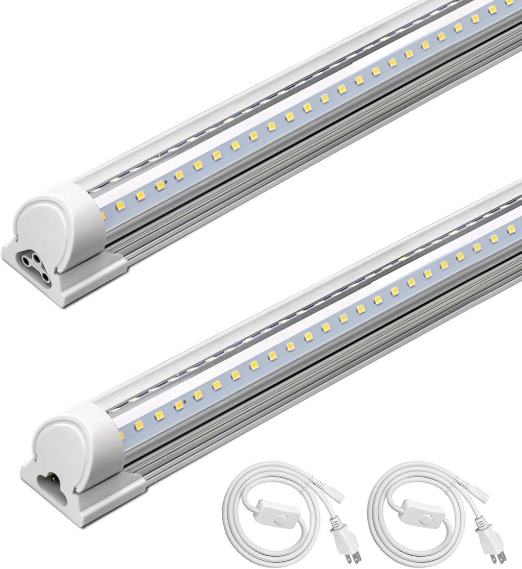Barrina T8 LED Shop Lights 4FT, 40W 5500LM 6500K, High Output, 2 Packs