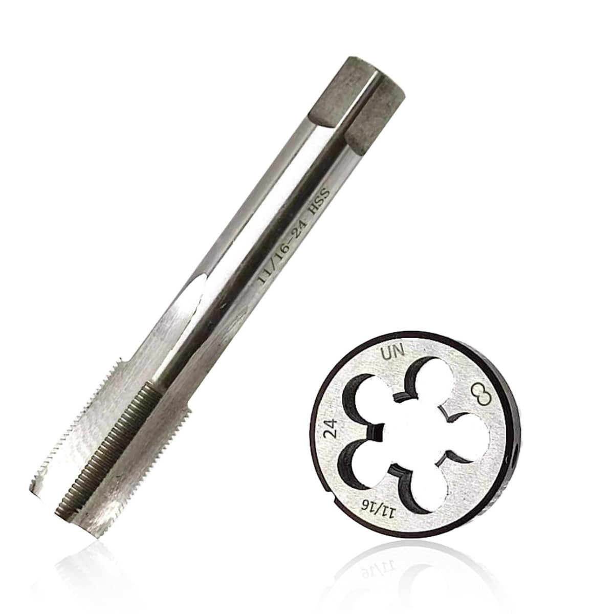 11/16"- 24 Tap and Die set, Right Hand, UNEF, Straight Flute