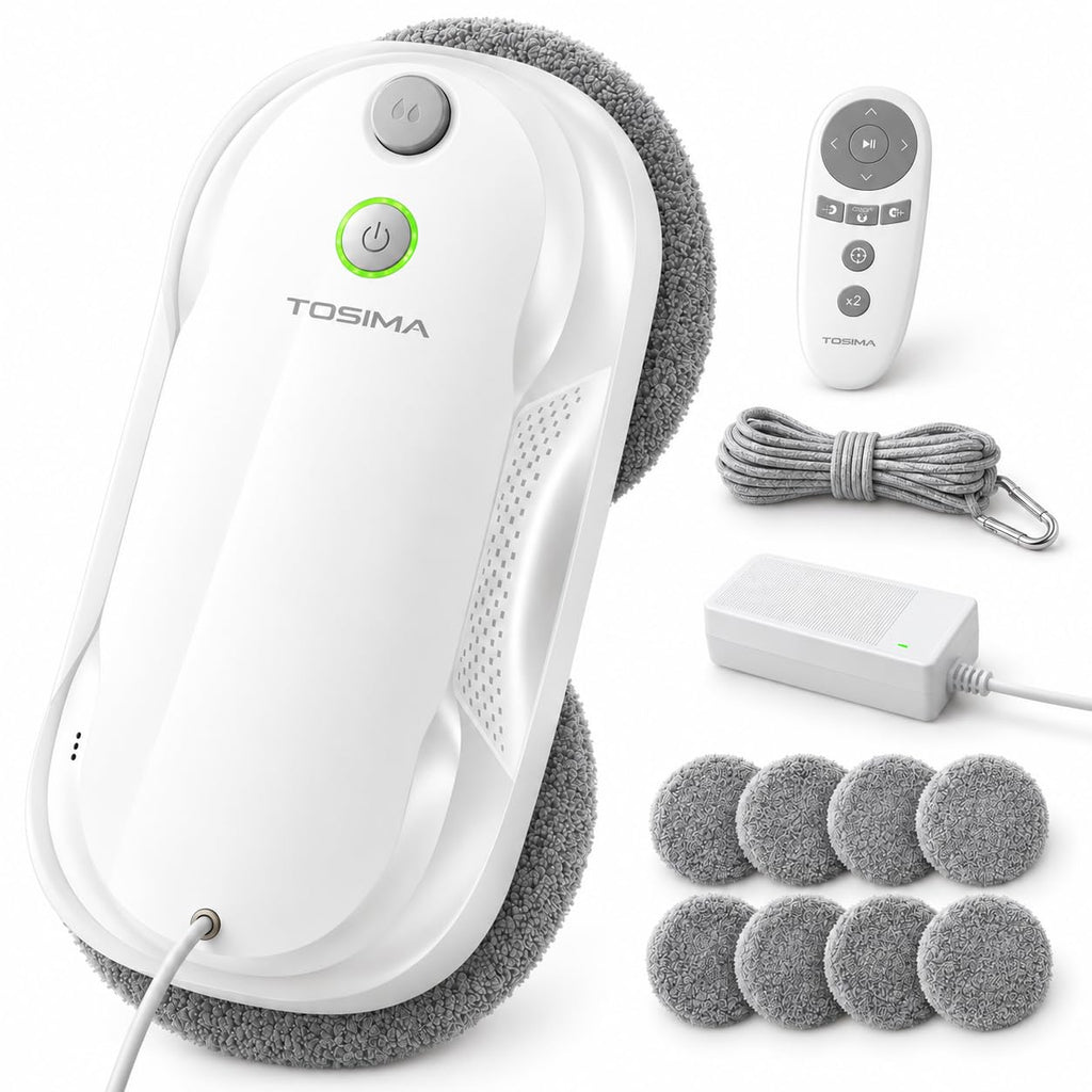W5 Window Cleaning Robot, 6400Pa Max Adaptive Suction, Auto-Spray Smart Window Cleaner with Triple Safety System