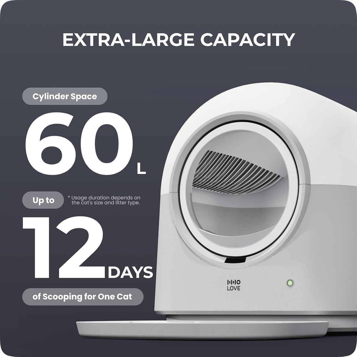 L2 Automatic Self Cleaning Litter Box Smart Robot Odor Control Litter Box,Safety Sensors Anti-Pinch,with APP Control