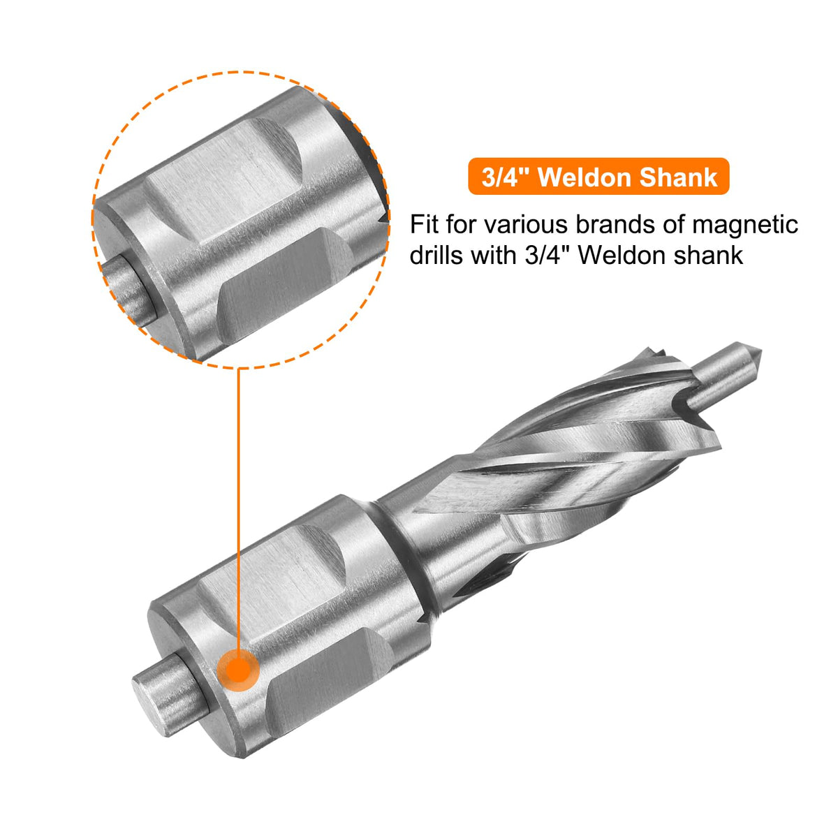 HARFINGTON Annular Cutter 9/16" Cutting Diameter Shank 3/4" with 1" Depth of Locating Pin M2 High-Speed Steel Drill Bit Annular Cutter for Standard Magnetic Drills Machine Tools Mills