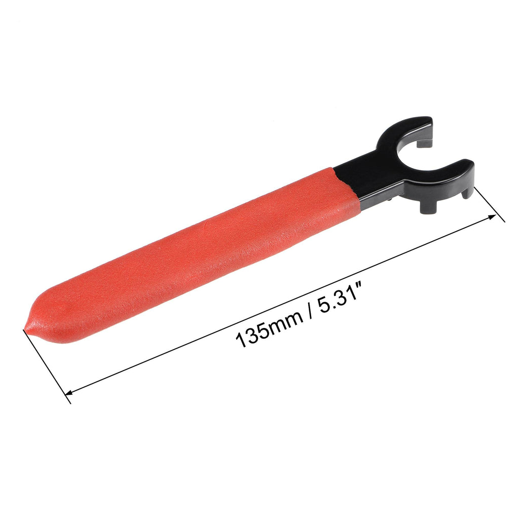 uxcell Collet Chuck Wrench Spanner for ER20M Clamping Nut Milling Machine Lathe Chuck Holder Tool with Red Non-slip Handle 2pcs