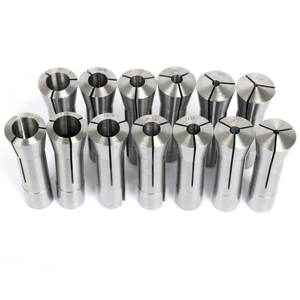 8MILELAKE 13pcs R8 Collets 1/8"-7/8" Precision R8 Collet Set for Bridgeport