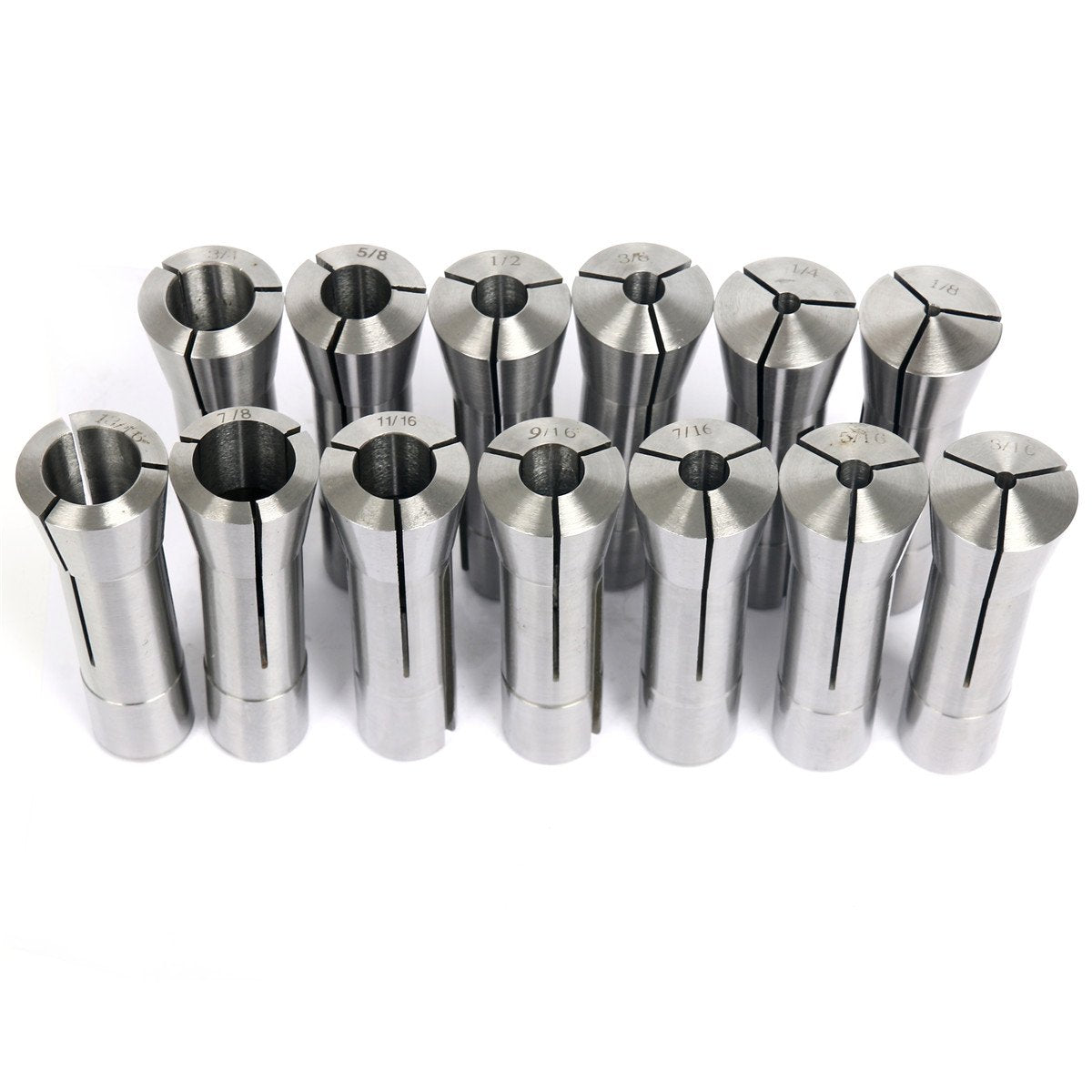 8MILELAKE 13pcs R8 Collets 1/8"-7/8" Precision R8 Collet Set for Bridgeport