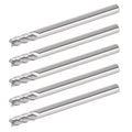 PQY 1/6" Ceramic Square End Mill 4 Flute Milling Bits Set for Steel 5pcs