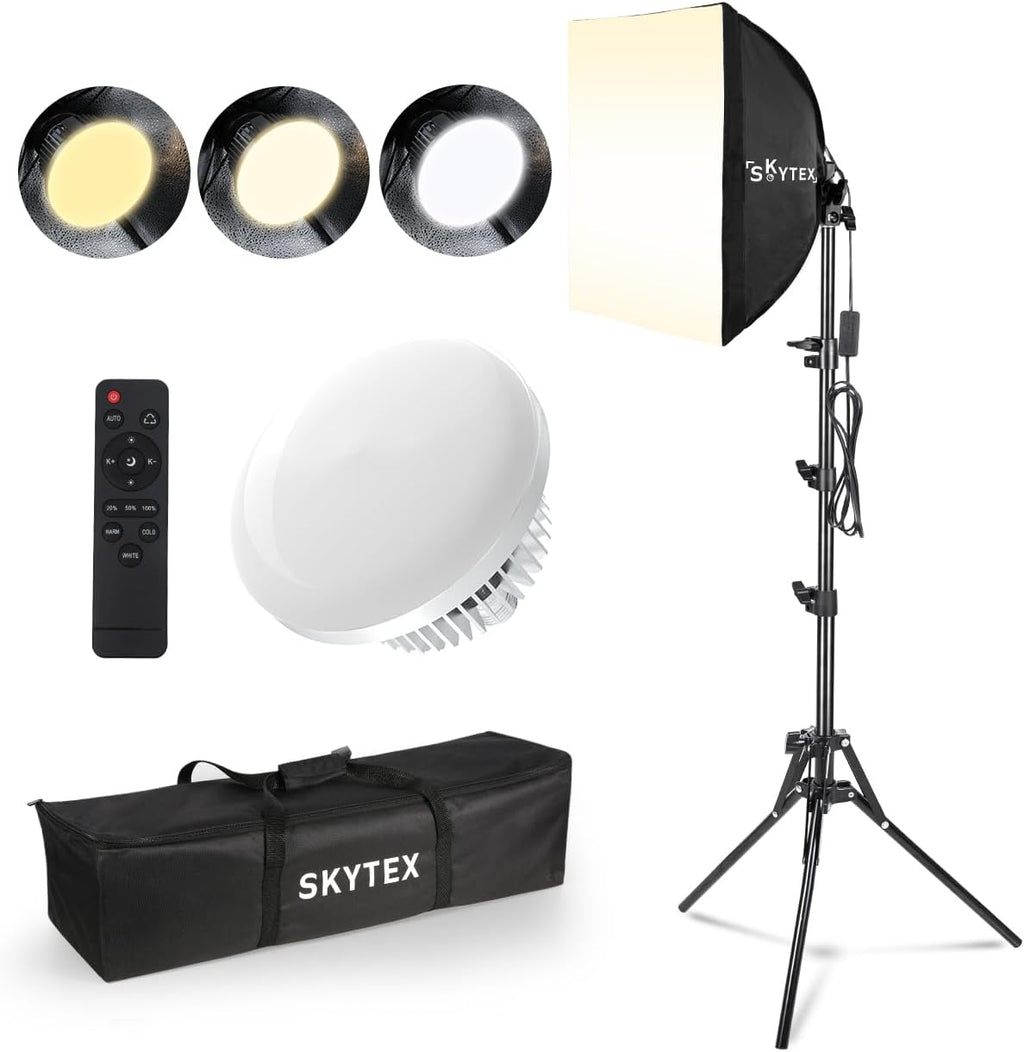 Softbox Lighting Kit 16x16in Soft Box 1Pack Upgrade 135W 2700-6400K 100V-240V E27 LEDBulb Continuous Photography