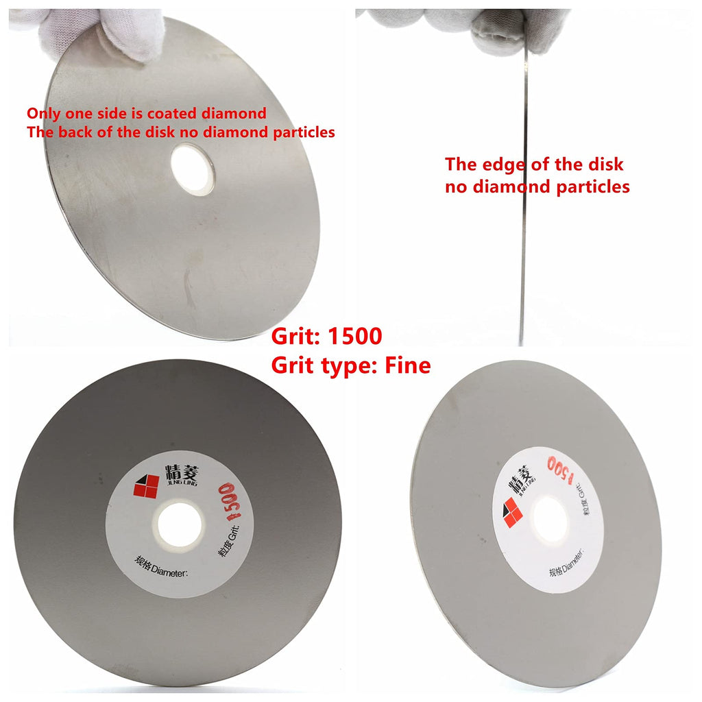 JINGLING 4" inch 100mm Diamond Grinding Disc Coated Flat Lap Disk Grit 1500 Fine