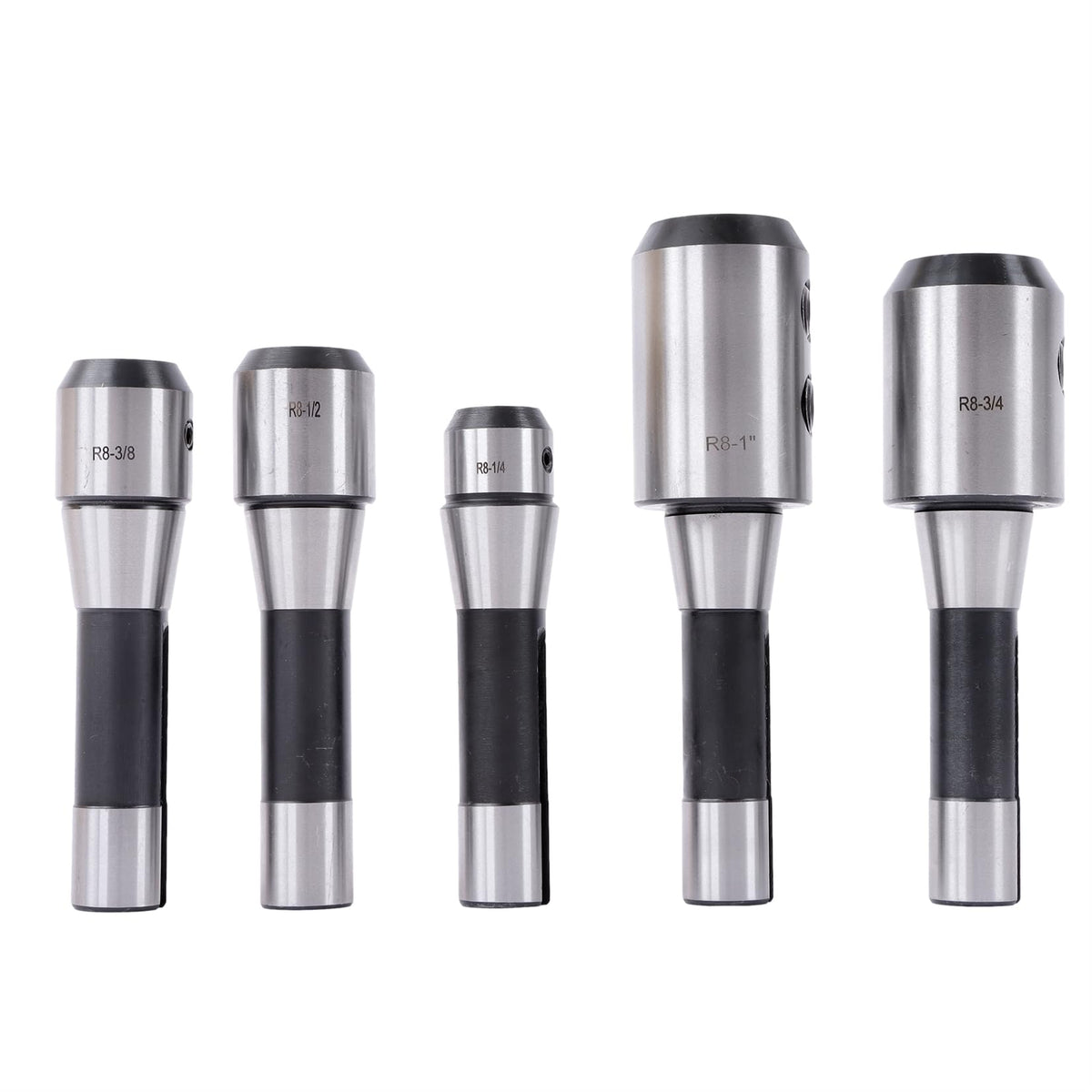 findmall 5 Pc R8 End Mill Holder Kit Set 1/4" 3/8" 1/2" 3/4" 1"