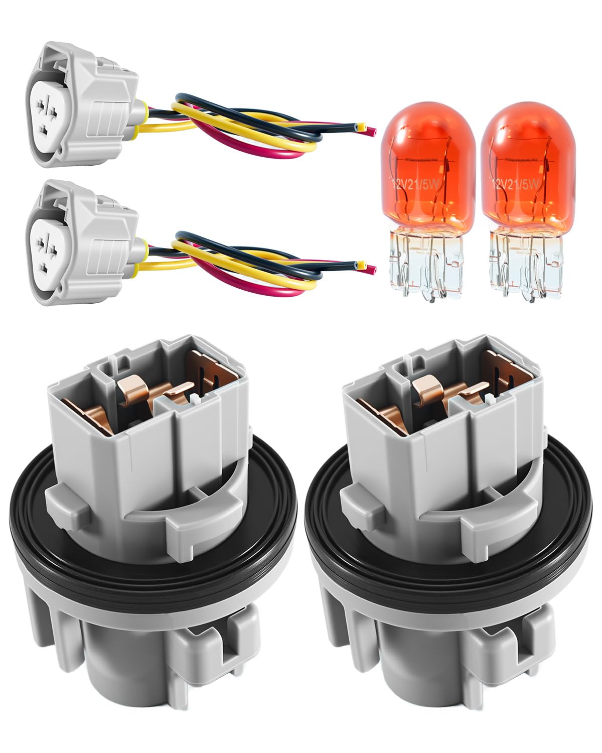 26243-9B91A 2PCS Turn Signal Light Bulb Socket Holder Wire Harness Set